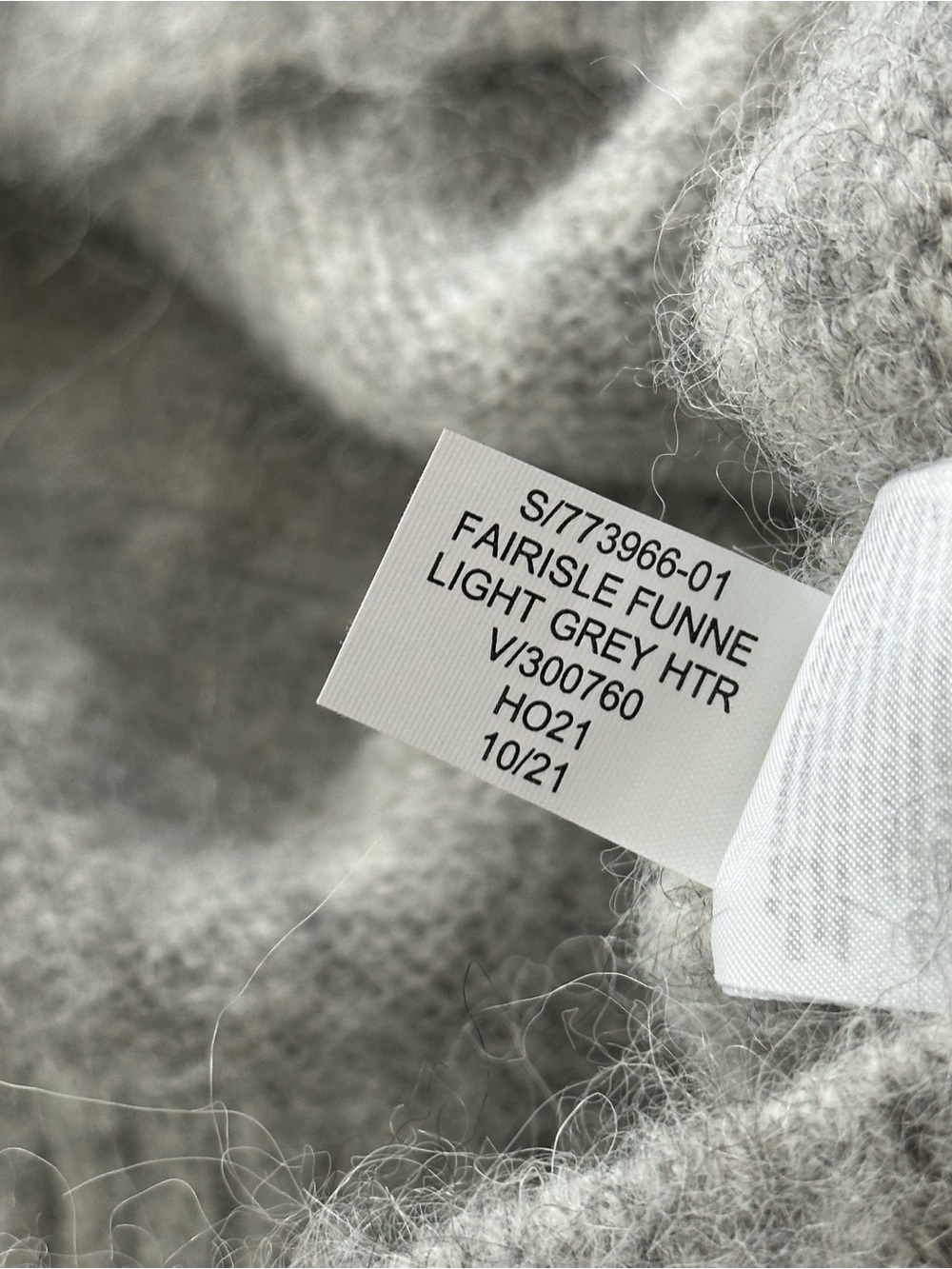 Banana Republic Large Grey Alpaca Blend Fair Isle Mock Neck Sweater - Picture 8 of 8